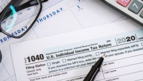 Close Up of Tax Form 1040