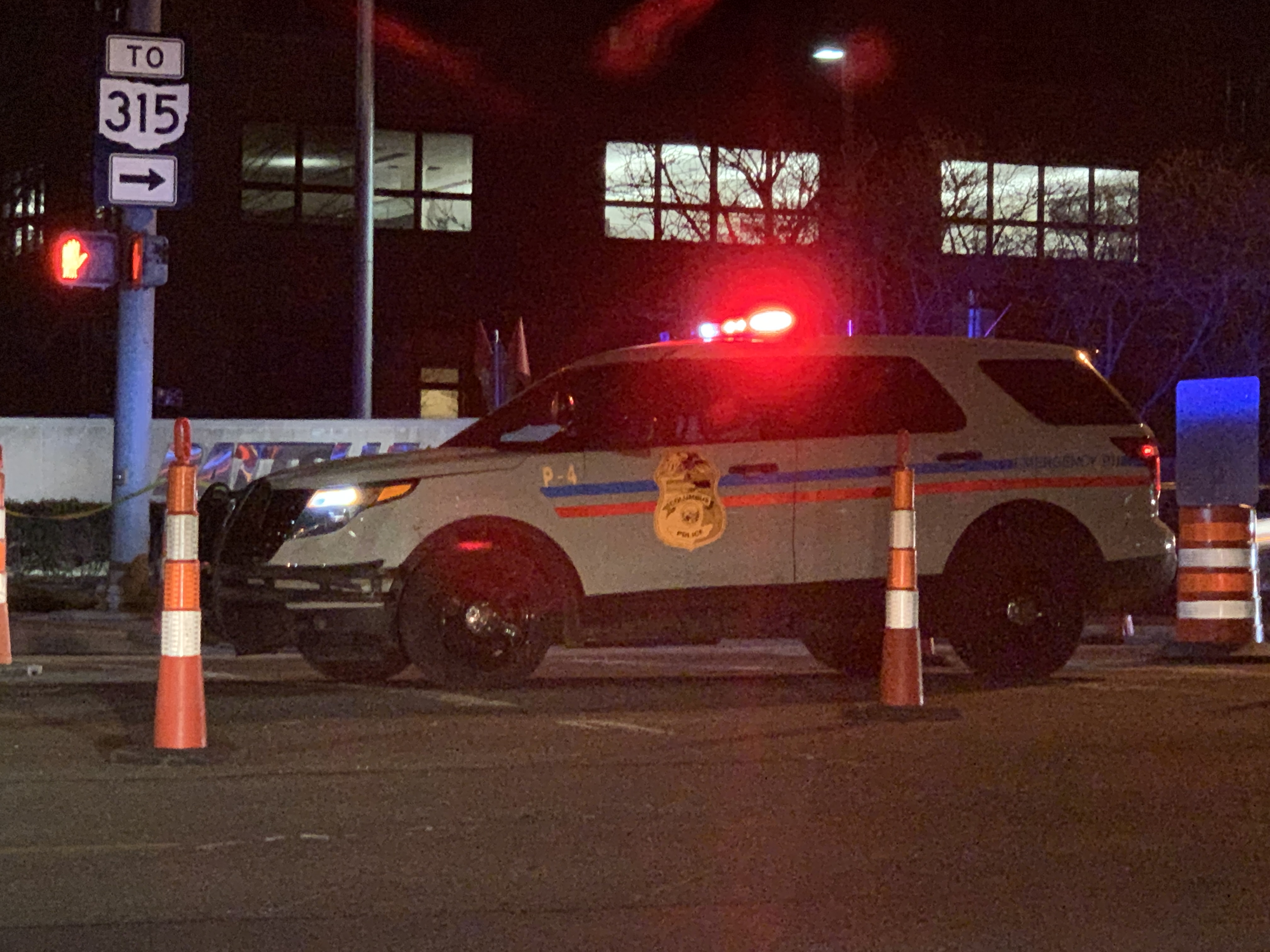 Columbus Police Car at Night