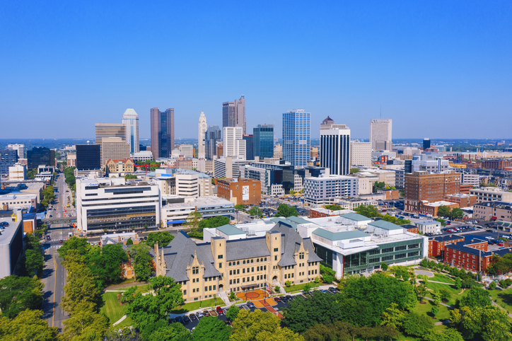 Aerial view of Columbus Ohio USA cityscape