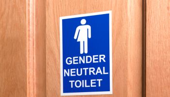 Gender neutral toilet door sign
