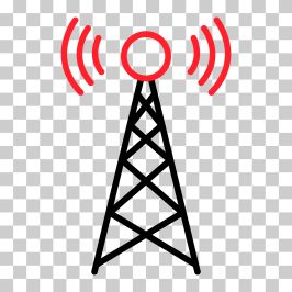 Signal tower icon, wireless technology network sign, antenna wave radio vector illustration